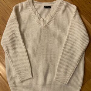 White knit sweater
